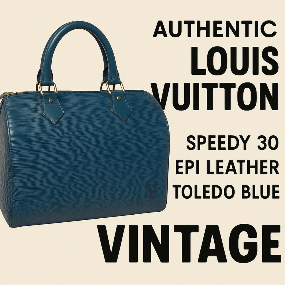 Louis Vuitton Blue Satchel in Epi Leather